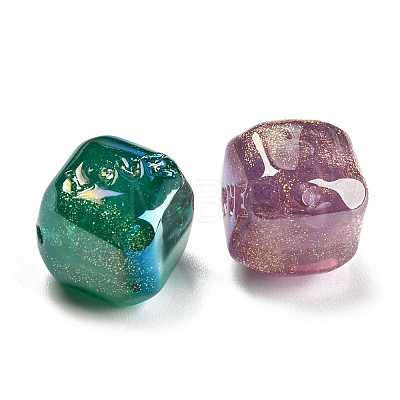 Iridescent Plating  Acrylic Beads MACR-K353-06-1