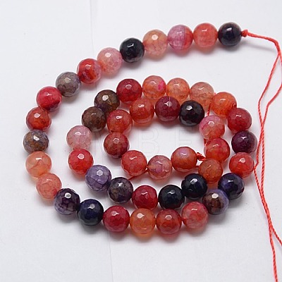 Natural Agate Round Beads Strand G-L084-8mm-12-1