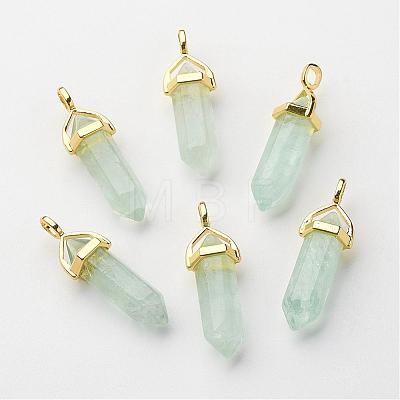 Natural Green Fluorite Pointed Pendants G-G902-A01-1