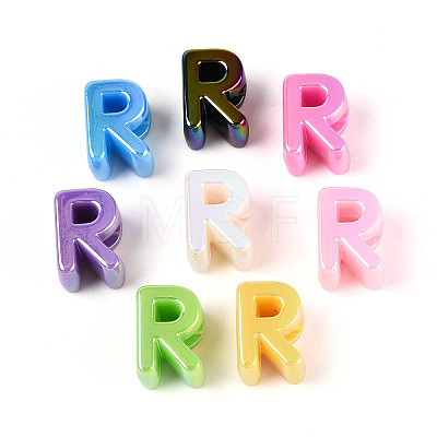 UV Plating Opaque Acrylic European Beads OACR-M027-03R-1