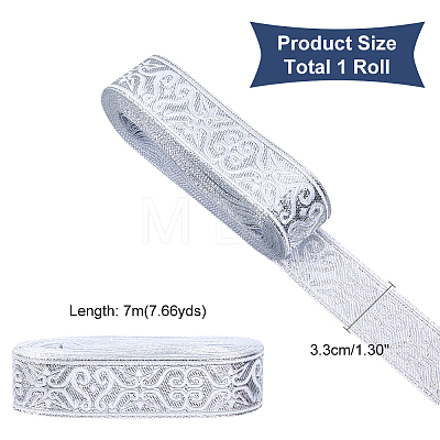 Ethnic Embroidery Polyester Flat Ribbons OCOR-WH0060-37B-1