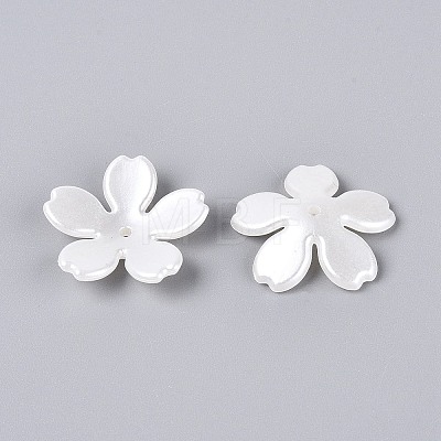 ABS Plastic Imitation Pearl Bead Caps KY-Q004-04A-1
