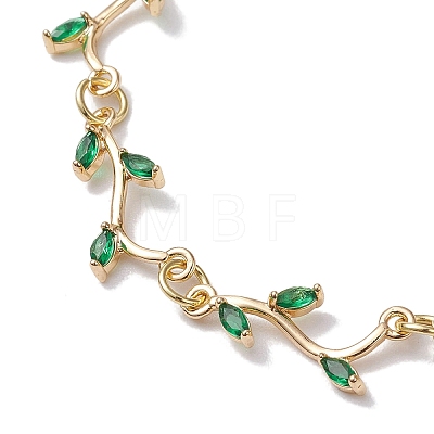 Cubic Zirconia Branch Links Bracelets & Necklaces Sets SJEW-JS01294-1
