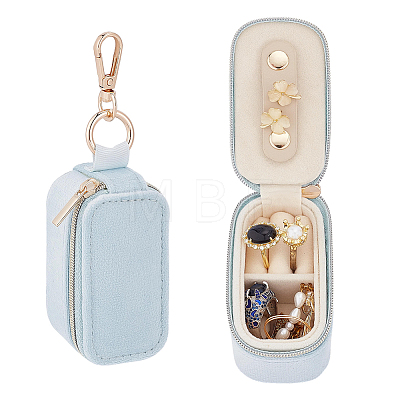 Mini Velvet Jewelry Organizer Case with Alloy Clasps AJEW-WH0886-77B-1