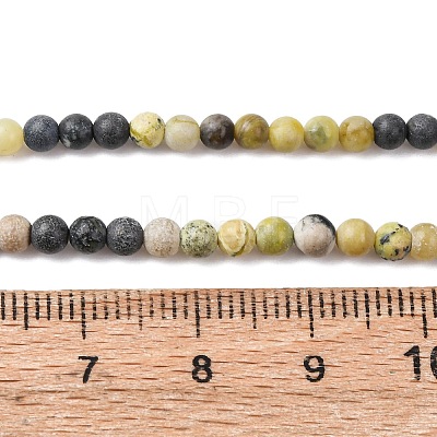 Natural Yellow Turquoise(Jasper) Beads Strands G-Z116-A19-3mm-1