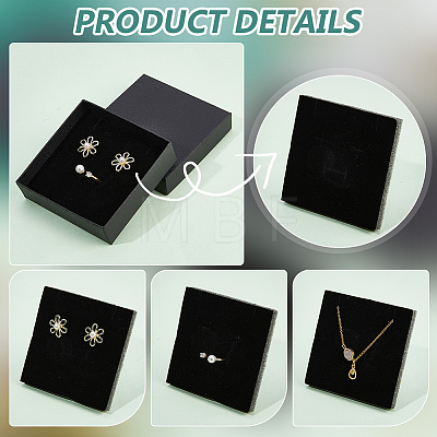  12Pcs Square Cardboard Necklace Box CBOX-NB0001-30-1