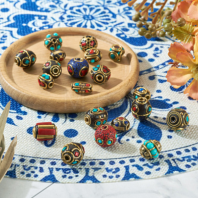 Handmade Tibetan Style Beads TIBEB-TAC0003-01-1