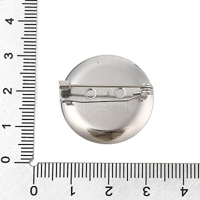 304 Stainless Steel Brooch Cabochon Settings X-STAS-E547-08H-P-1