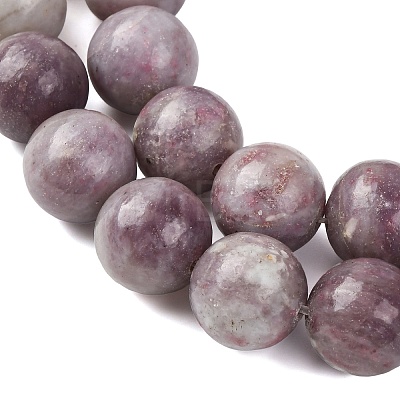 Natural Lepidolite/Purple Mica Stone Beads Strands G-A310-A01-16mm-1
