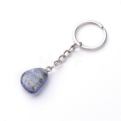 Natural Lapis Lazuli Keychain G-Q484-D06-1
