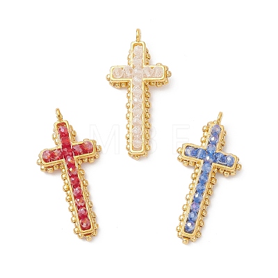 3Pcs Electroplate Glass Pendants PALLOY-MZ01132-1