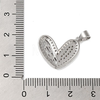 Rack Plating Brass & Clear Cubic Zirconia Pendants KK-S372-28P-1