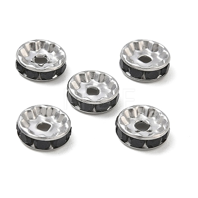 304 Stainless Steel Rhinestone Spacer Beads RB-CBA18B7-01P-16-1