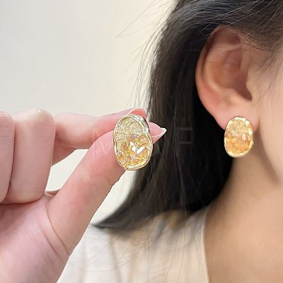 Alloy & Glass Stud Earrings WGA8529-01-1