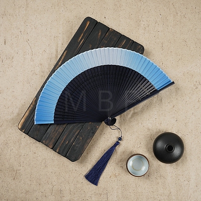 Chinese Style Wood Folding Fan with Tassel PW-WG4D112-15-1