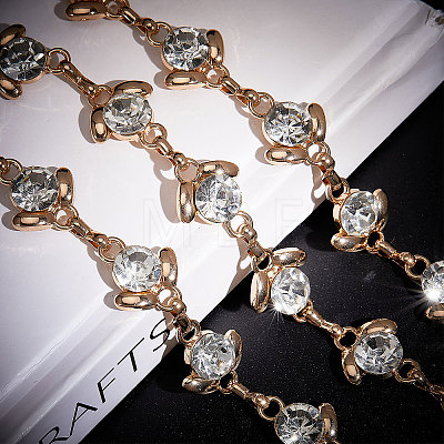 Alloy Flower Link Chain Waist Chains FIND-WH0421-95G-1