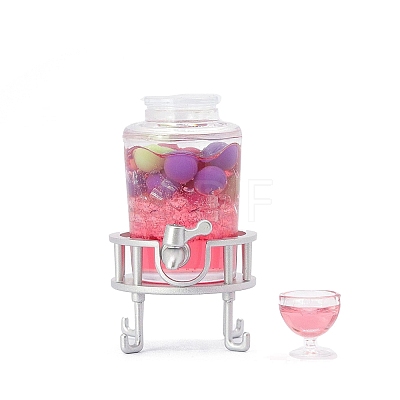 Mini Plastic Self-Service Juice Barrel Miniature Ornaments PW-WGE7423-02-1