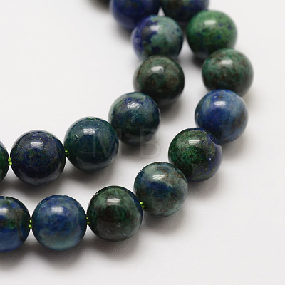 Natural Chrysocolla and Lapis Lazuli Beads Strands G-P281-03-6mm-1