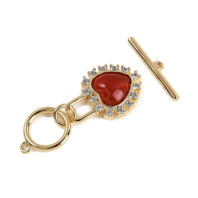 Natural Carnelian Toggle Clasps KK-P283-39G-1