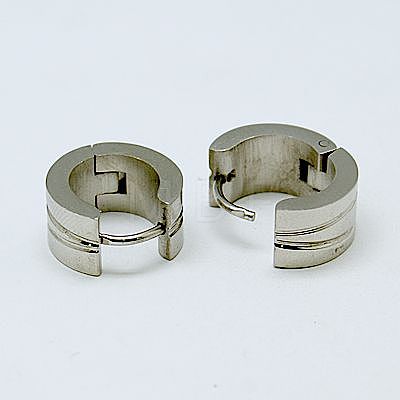 Fashion 304 Stainless Steel Huggie Hoop Earrings EJEW-G124-M16-1