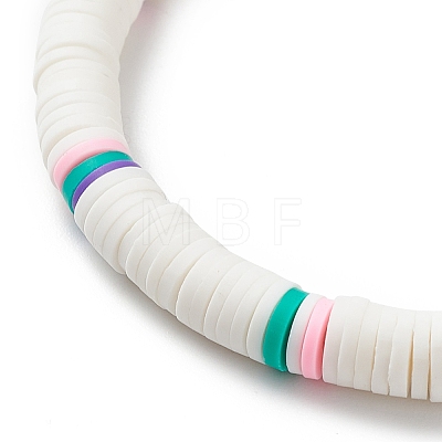 Handmade Polymer Clay Heishi Surfer Stretch Bracelet BJEW-JB08903-1