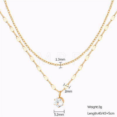 Stainless Steel Double Layer Necklace GO5113-1-1