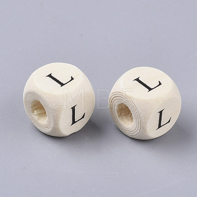 Printed Natural Wood Beads WOOD-T026-001L-1