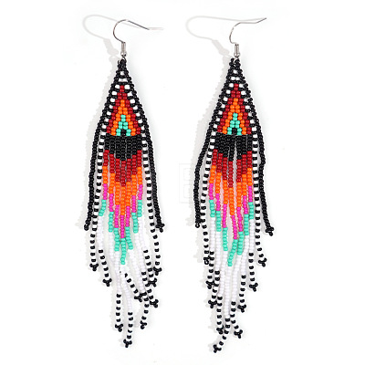 Handmade Glass Beaded Dangle Earrings UR8202-1