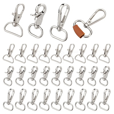 WADORN 30Pcs 3 Styles Zinc Alloy Swivel Lobster Claw Clasps FIND-WR0009-68P-1