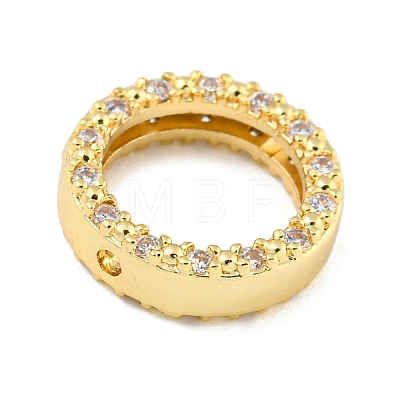 Brass Micro Pave Clear Cubic Zirconia Beads Frame KK-P277-58A-G-1