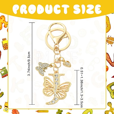 Alloy Rhinestone & Iron Keychain KEYC-YW00279-05-1