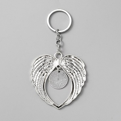 Valentine's Day Big Wing Tibetan Style Alloy Pendant Keychain KEYC-WH0024-27AS-1