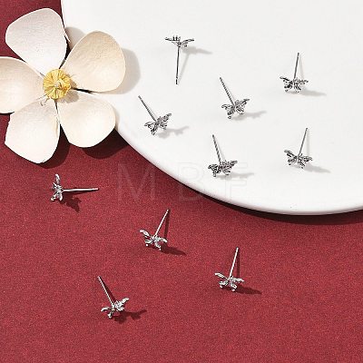 SHEGRACE Brass Micro Pave Clear Cubic Zirconia Stud Earrings XGRQ4N863-725P-1