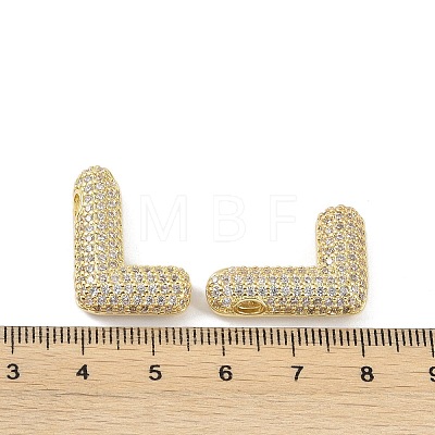 Brass Micro Pave Clear Cubic Zirconia Pendants KK-Z041-01G-L-1