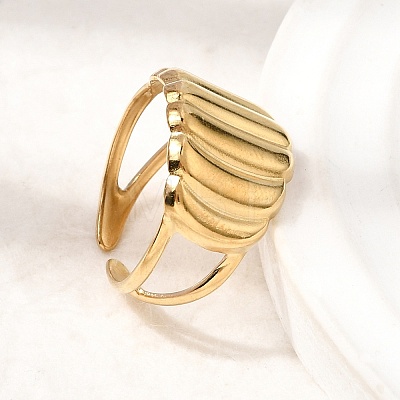 304 Stainless Steel Cuff Open Rings STAS-H259-05G-1