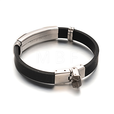 Trendy Silicone Bracelets BJEW-F195-31-1