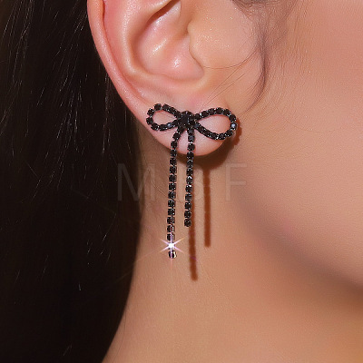 Brass Rhinestone Stud Earrings FS-WG4CB7C-15-1