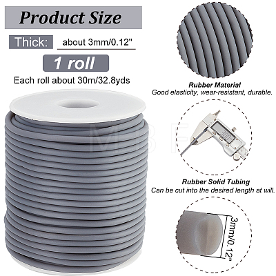  1 Roll PVC Tubular Solid Synthetic Rubber Cord OCOR-NB0002-55A-1
