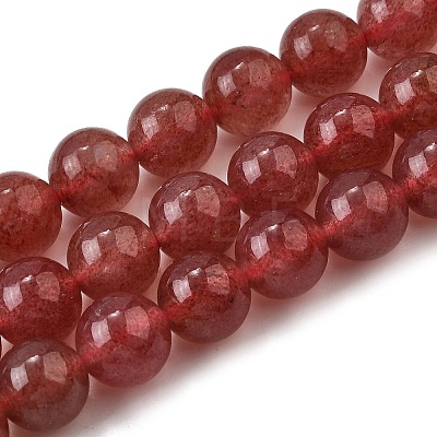 Natural Strawberry Quartz Beads Strands X-G-L621-B09-8mm-1