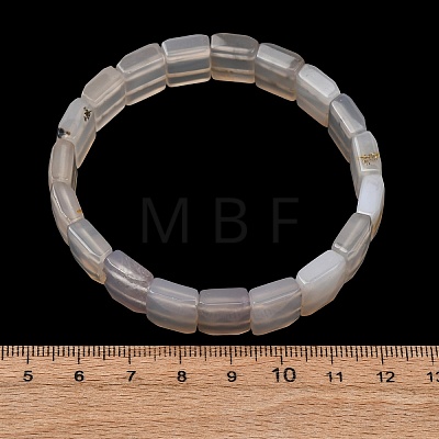 Dyed & Heated  Natural White Jade Beaded Stretch Bracelets for Unisex G-K303-02N-1
