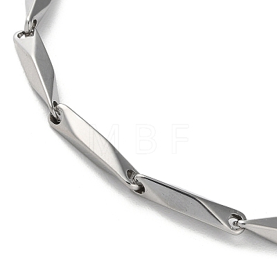 201 Stainless Steel Bar Link Chain Necklaces for Men Women NJEW-G112-07B-P-1