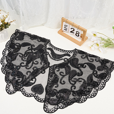 Polyester with Plastic Sequin Shawls AJEW-BM0001-60B-1