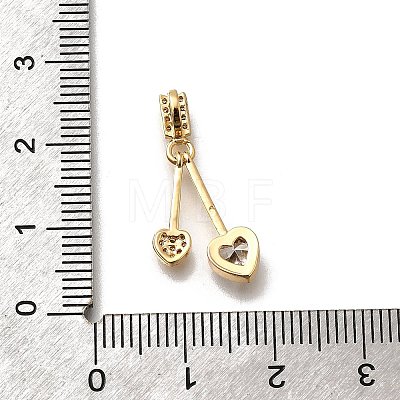 Brass Micro Pave Cubic Zirconia Pendants KK-K378-61G-1