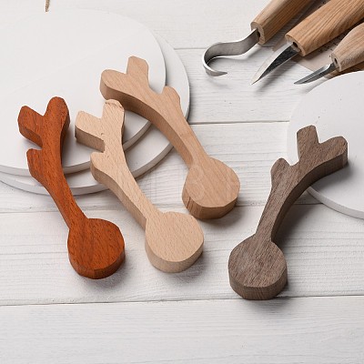 4 Colors Unfinished Wood Blank Spoon DIY-E026-04-1
