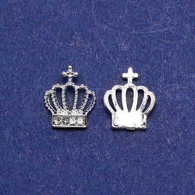 Crown Alloy Rhinestone Nail Art Cabochons MRMJ-WH0075-25-1