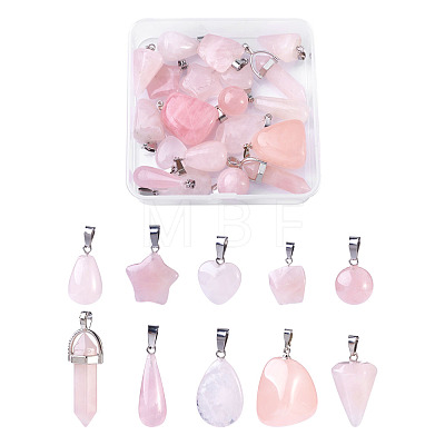 Heart Gemstone Pendants G-TA0001-19-1