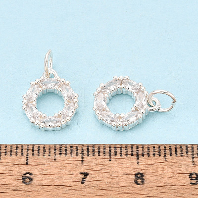 Sparkling 925 Sterling Silver Micro Pave Cubic Zirconia Circle Charms STER-T009-19S-1