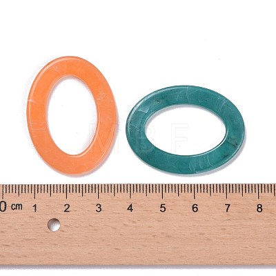 Oval Imitation Gemstone Acrylic Linking Rings X-OACR-R022-M-1