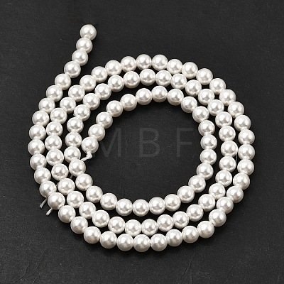 Electroplated Shell Pearl Beads Strands X-BSHE-K017-4mm-1