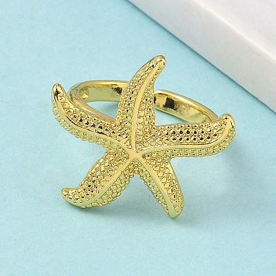 Brass Cuff Rings for Women RJEW-A083-01G-1